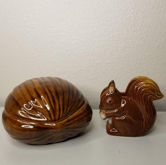 Squirrel Napkin Holder Chestnut Treat Dish Ceramic 3pc Set - Picture 16 of 16